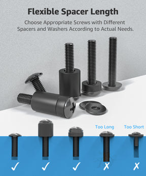 MOUNTUP Universal TV Mounting Hardware Screw Kit with Box - M4 M6 M8 Screws, Spacers & Washers for Most LED LCD OLED 4K TVs, Replacement Screws for TVs/Monitor Mounting, MU9041
