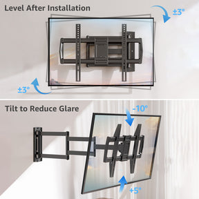 MOUNTUP Outdoor TV Mount Weatherproof for Most 42-75 Inch TVs, Fits for Gazebo and Patio, 37.9" Long Arm Wall Mount Full Motion with Tilt & Swivel, Max VESA 600x400mm and Up to 99 LBS MU0047-L-OD