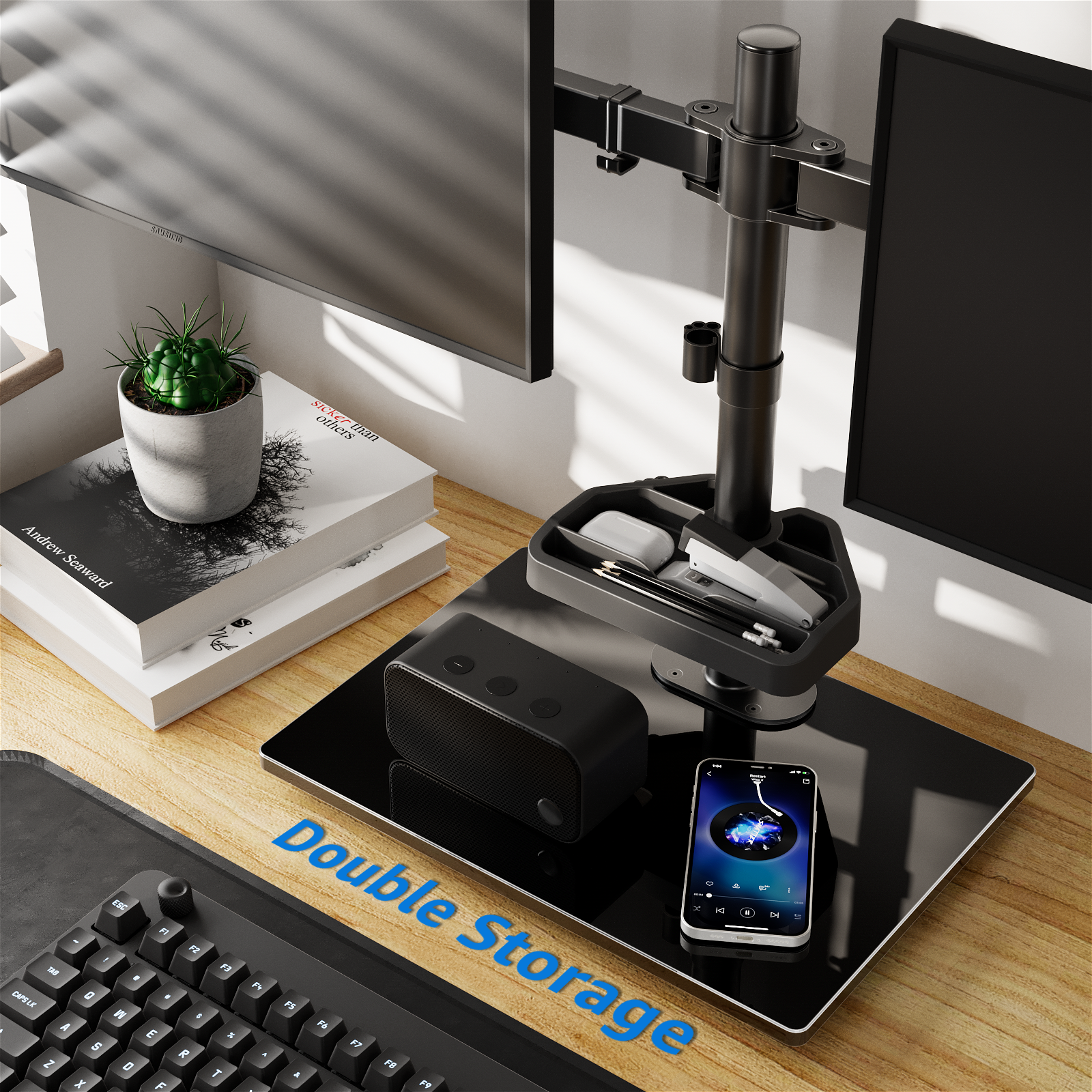 Dual Monitor Desk Stand for 13''-27’’ Monitors MU1014