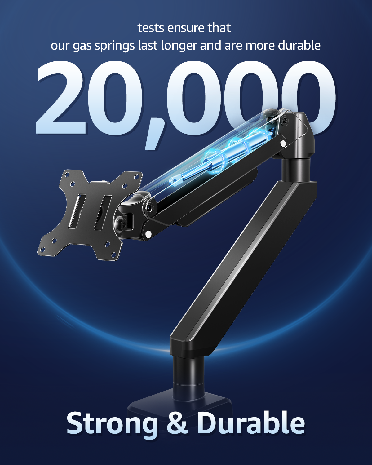 MOUNTUP Heavy Duty Single Monitor Arm Holds up to 33lbs, Monitor Stand for Desk for Max 42 Inch Screens, Height Adjustable Gas Spring Ultrawide Monitors Mount with C-Clamp & Grommet Base