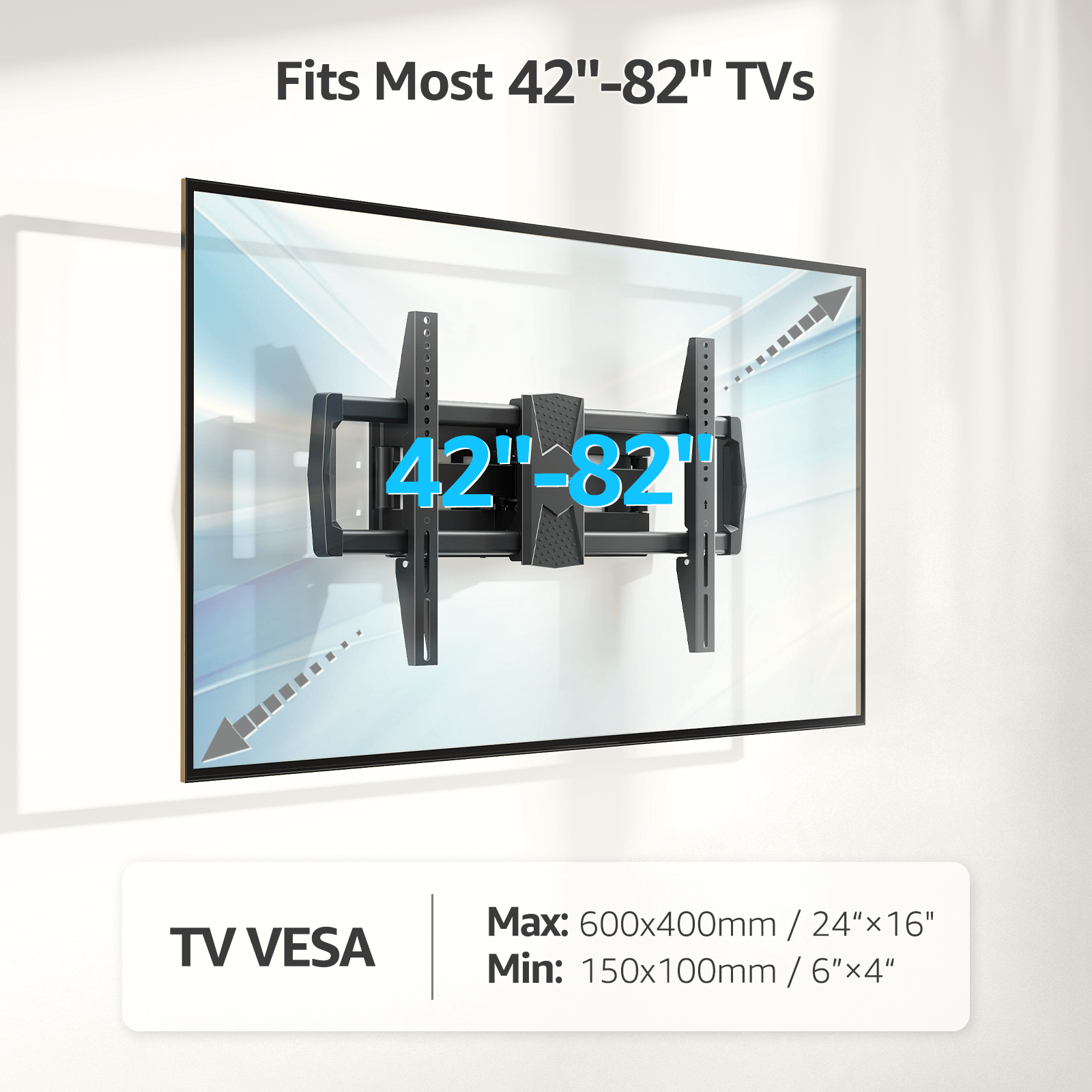 Full Motion TV Wall Mount for 42''-82'' TVs MU0028-B2