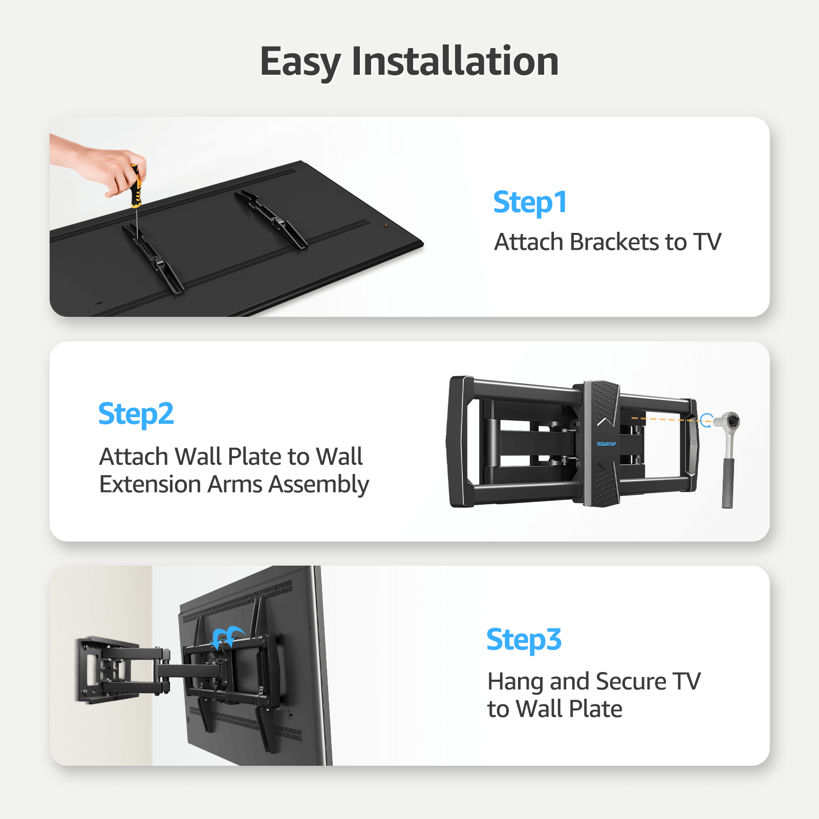 Full Motion TV Wall Mount for 42''-82'' TVs MU0028-B2